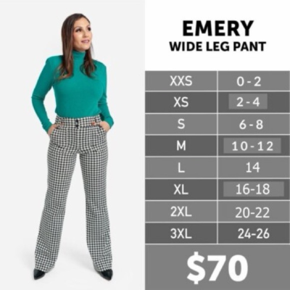 LuLaRoe Emery Wide Leg Pants – NWT - Picture 3 of 3